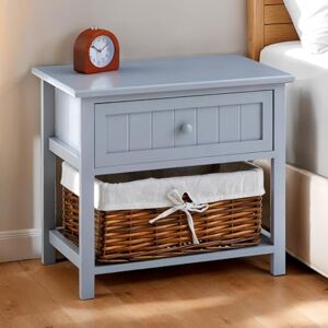 IDIMEX Table de Chevet AKURE en Bois avec 1 Tiroir et 1 Panier de Rangement, Style Campagne, Idéale pour Ranger Vos Petites Affaires, Table de Nuit, 50 x 46 x 31 cm, Gris - Publicité IDIMEX Table de Chevet AKURE en Bois avec 1 Tiroir et 1 Panier de Rangement, Style Campagne, Idéale pour Ranger Vos Petites Affaires, Table de Nuit, 50 x 46 x 31 cm, Gris - Publicité