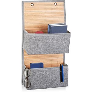 Relaxdays Porte documents organiseur mural 2 compartiments HxlxP 62 x 33 x 12 cm porte salle de bain couloir 33 cm bambou tissu, gris - Publicité Relaxdays Porte documents organiseur mural 2 compartiments HxlxP 62 x 33 x 12 cm porte salle de bain couloir 33 cm bambou tissu, gris - Publicité