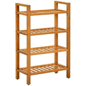vidaXL Chêne Massif Etagère à Chaussures à 4 Niveaux Range-Chaussures Organisateur de Chaussures Meuble de Rangement Couloir 50x27x80 cm - Publicité vidaXL Chêne Massif Etagère à Chaussures à 4 Niveaux Range-Chaussures Organisateur de Chaussures Meuble de Rangement Couloir 50x27x80 cm - Publicité