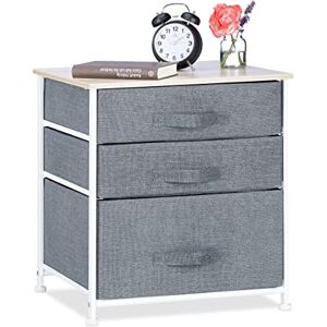 Relaxdays 10023328_491 Meuble rangement 3 commode étagère tiroir tissu HxlxP: 53 x 48 x 40 cm, gris, Variante C - Publicité Relaxdays 10023328_491 Meuble rangement 3 commode étagère tiroir tissu HxlxP: 53 x 48 x 40 cm, gris, Variante C - Publicité
