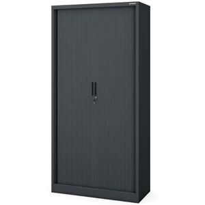 Jan Nowak Armoire Rideaux de Bureau métallique 4 étagères Porte roulante tôle d'acier verrouillable 185 cm x 90 cm x 45 cm (Anthracite/Gris) - Publicité Jan Nowak Armoire Rideaux de Bureau métallique 4 étagères Porte roulante tôle d'acier verrouillable 185 cm x 90 cm x 45 cm (Anthracite/Gris) - Publicité