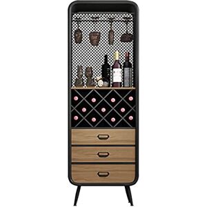 KINTEOK Armoire à vin Armoire de Bar à vin pour la Maison, présentoir à vin en métal et Bois, Armoire de Rangement de vin de Cuisine, casier à vin doré - Publicité