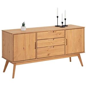 IDIMEX Buffet Tivoli Style scandinave Design Vintage Nordique Commode bahut vaisselier avec 3 tiroirs et 2 Portes battantes, en pin Massif Finition Bois Naturel teinté - Publicité