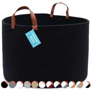 OrganiHaus Panier Rangement, Panier Rangement Bébés, Rangement Enfants Jouets, Panier de Rangement en Cordes avec Poignées, Grand Panier Tissé, Panier Couverture Rond. Noir, 50x33 cm - Publicité OrganiHaus Panier Rangement, Panier Rangement Bébés, Rangement Enfants Jouets, Panier de Rangement en Cordes avec Poignées, Grand Panier Tissé, Panier Couverture Rond. Noir, 50x33 cm - Publicité