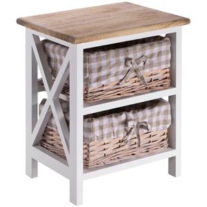IDIMEX Table de Chevet Perugia Table de Nuit 2 paniers en Bois de Paulownia Style Shabby Chic Vintage Rustique campagnard Blanc et Brun - Publicité IDIMEX Table de Chevet Perugia Table de Nuit 2 paniers en Bois de Paulownia Style Shabby Chic Vintage Rustique campagnard Blanc et Brun - Publicité