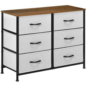 HOMCOM Commode 6 tiroirs en Tissu, Meuble de Rangement avec tiroirs pliants et Plateau Effet Bois, Commode Chambre avec poignées, Cadre en Acier, pour Chambre, Salon, Gris - Publicité HOMCOM Commode 6 tiroirs en Tissu, Meuble de Rangement avec tiroirs pliants et Plateau Effet Bois, Commode Chambre avec poignées, Cadre en Acier, pour Chambre, Salon, Gris - Publicité