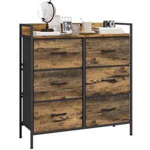 HOMCOM Commode, Meuble de Rangement pour Chambre à 6 tiroirs Pliables en Tissu Non tissé, Commode Rangement avec Cadre en Acier, pour Chambre à Coucher, Salon, Effet Bois d'acajou - Publicité HOMCOM Commode, Meuble de Rangement pour Chambre à 6 tiroirs Pliables en Tissu Non tissé, Commode Rangement avec Cadre en Acier, pour Chambre à Coucher, Salon, Effet Bois d'acajou - Publicité