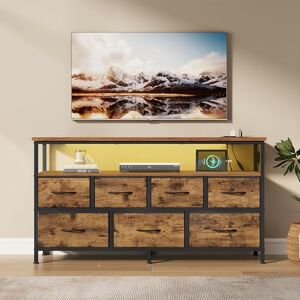 SONGMICS BELLAH Collection Commode Chambre, Meuble de Rangement, Éclairage LED Réglable, Multiprise, 1 Étagère, 7 Tiroirs en Tissus, Style Industriel, Marron Rustique et Noir d’Encre LGS733KD01 - Publicité SONGMICS BELLAH Collection Commode Chambre, Meuble de Rangement, Éclairage LED Réglable, Multiprise, 1 Étagère, 7 Tiroirs en Tissus, Style Industriel, Marron Rustique et Noir d’Encre LGS733KD01 - Publicité