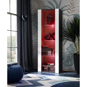 Komodee Vitrine Armoire Tivoli, Noir/Blanc, Largeur 55cm x Hauteur 159cm x Profondeur 35cm,LED RGB, 3 étagères en Verre, pour Salon, Chambre, Entrée - Publicité Komodee Vitrine Armoire Tivoli, Noir/Blanc, Largeur 55cm x Hauteur 159cm x Profondeur 35cm,LED RGB, 3 étagères en Verre, pour Salon, Chambre, Entrée - Publicité
