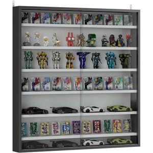 HOMCOM Vitrine pour Collection vitrine Murale 80 x 9,5 x 83 cm avec 6 étagères réglables en Hauteur et 2 Portes coulissantes en Verre, pour Collection de Figurines et Voitures Miniatures, Noir - Publicité HOMCOM Vitrine pour Collection vitrine Murale 80 x 9,5 x 83 cm avec 6 étagères réglables en Hauteur et 2 Portes coulissantes en Verre, pour Collection de Figurines et Voitures Miniatures, Noir - Publicité