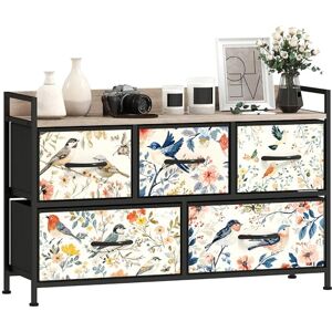 HOMCOM Commode de Chambre à Coucher, Commode en Tissu avec 5 tiroirs, étagère Ouverte et Cadre en Acier pour Salon, Couloir, Blanc - Publicité HOMCOM Commode de Chambre à Coucher, Commode en Tissu avec 5 tiroirs, étagère Ouverte et Cadre en Acier pour Salon, Couloir, Blanc - Publicité