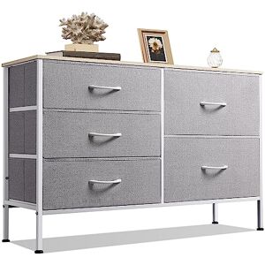 WLIVE Commode pour Chambre 5 Tiroirs, Grande avec Organiseurs, en Tissu pour Salon, Placard, Couloir, Gris Clair - Publicité WLIVE Commode pour Chambre 5 Tiroirs, Grande avec Organiseurs, en Tissu pour Salon, Placard, Couloir, Gris Clair - Publicité