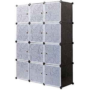 Mondeer Meerveil Armoire Penderie Portable, Étagère de Rangement, Cubes de Stockage Modulaire en Plastique en métal Stable, Assemblage Facile pour Vêtements, Accessoires, Jouets (Noir, 12 Cubes) - Publicité Mondeer Meerveil Armoire Penderie Portable, Étagère de Rangement, Cubes de Stockage Modulaire en Plastique en métal Stable, Assemblage Facile pour Vêtements, Accessoires, Jouets (Noir, 12 Cubes) - Publicité