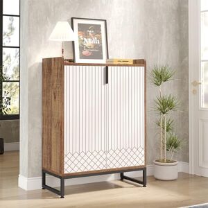 Tribesigns Meuble de Rangement à Chaussures Armoire, 25 Paires de placards à Chaussures avec Portes, Armoire Etagere Grande Capacité avec Cadre en métal doré pour Entree, Couloir, Blanc et Marron - Publicité Tribesigns Meuble de Rangement à Chaussures Armoire, 25 Paires de placards à Chaussures avec Portes, Armoire Etagere Grande Capacité avec Cadre en métal doré pour Entree, Couloir, Blanc et Marron - Publicité