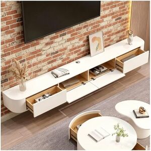 GMTstore OM Meuble TV Blanc,280(2x140) cm Meuble Télé de Salon en Bois,avec 2 Tiroirs,2 Placards avec Portes,pour TV 95 Pouces,Armoire de Télévision sur Pied ou Suspendu,Convient pour Salon ou Chambre - Publicité GMTstore OM Meuble TV Blanc,280(2x140) cm Meuble Télé de Salon en Bois,avec 2 Tiroirs,2 Placards avec Portes,pour TV 95 Pouces,Armoire de Télévision sur Pied ou Suspendu,Convient pour Salon ou Chambre - Publicité