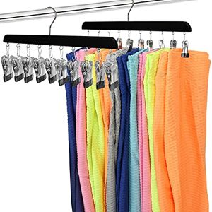 Baoswi Lot de 2 organiseurs de Leggings pour Placard, cintres en Bois avec Clips rotatifs à 360 °, Peut contenir 20 Leggings, Pantalons, Jeans, revêtement en Caoutchouc Noir - Publicité Baoswi Lot de 2 organiseurs de Leggings pour Placard, cintres en Bois avec Clips rotatifs à 360 °, Peut contenir 20 Leggings, Pantalons, Jeans, revêtement en Caoutchouc Noir - Publicité