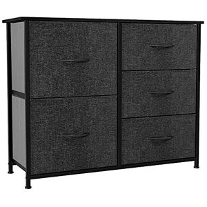 YITAHOME Commode pour Chambre à Coucher, Commode à 5 Tiroirs en Tissu Meuble de Rangement avec Dessus en Bois et Grand Espace de Rangement Chambre à Coucher, Salon, Chambre d'enfant, Gris Noir - Publicité YITAHOME Commode pour Chambre à Coucher, Commode à 5 Tiroirs en Tissu Meuble de Rangement avec Dessus en Bois et Grand Espace de Rangement Chambre à Coucher, Salon, Chambre d'enfant, Gris Noir - Publicité