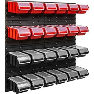 SimpleThing Système de stockage d'étagères d'atelier 78 x 78 cm 24 pièces. Boîte Étagère murale avec boîtes empilables – Plaques murales extra fortes Étagère de rangement pour garage (4) - Publicité SimpleThing Système de stockage d'étagères d'atelier 78 x 78 cm 24 pièces. Boîte Étagère murale avec boîtes empilables – Plaques murales extra fortes Étagère de rangement pour garage (4) - Publicité