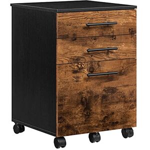 HOOBRO Caisson de Bureau 3 tiroirs, Meuble de Rangement pour Dossier, Placard de Rangement Mobile, avec 5 roulettes, Stable, Style Industriel, Marron Rustique et Noir EBF02WJ01G1 - Publicité HOOBRO Caisson de Bureau 3 tiroirs, Meuble de Rangement pour Dossier, Placard de Rangement Mobile, avec 5 roulettes, Stable, Style Industriel, Marron Rustique et Noir EBF02WJ01G1 - Publicité
