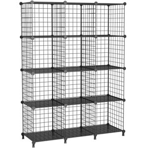 ATTDETJL Étagère de Rangement de 12 Cubes, Organisateur de Cubes en Fil de Fer avec Étagère à Assembler, Unité d'Étagère Multifonctionnelle pour Bureau, Salon, Cuisine, Salle de Bain, Noir ATTJL12B - Publicité ATTDETJL Étagère de Rangement de 12 Cubes, Organisateur de Cubes en Fil de Fer avec Étagère à Assembler, Unité d'Étagère Multifonctionnelle pour Bureau, Salon, Cuisine, Salle de Bain, Noir ATTJL12B - Publicité