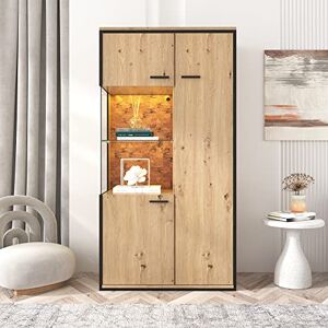 BTM vitrine Moderne avec éclairage LED, 150x78x40 cm, Porte en Verre, étagères Multifonctions, Armoire 15 Couleurs avec éclairage, Meubles avec Porte en Verre - Publicité BTM vitrine Moderne avec éclairage LED, 150x78x40 cm, Porte en Verre, étagères Multifonctions, Armoire 15 Couleurs avec éclairage, Meubles avec Porte en Verre - Publicité