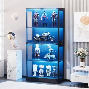 QMTXBYJ Vitrine en Verre avec Lumières LED,Meuble de Rangement avec Portes en Verre et Etagères Réglables,Armoire Vitrine pour Collection avec Capteur de Mouvement,Bibliothèque Verres pour Salon - Publicité QMTXBYJ Vitrine en Verre avec Lumières LED,Meuble de Rangement avec Portes en Verre et Etagères Réglables,Armoire Vitrine pour Collection avec Capteur de Mouvement,Bibliothèque Verres pour Salon - Publicité