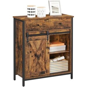 VASAGLE Meuble de Rangement, Buffet, Armoire de Cuisine, Placard, avec Porte Coulissante, 30 x 70 x 80 cm, Étagère Réglable, Style Campagnard, pour Salon, Marron Rustique et Noir LSC100B01 - Publicité VASAGLE Meuble de Rangement, Buffet, Armoire de Cuisine, Placard, avec Porte Coulissante, 30 x 70 x 80 cm, Étagère Réglable, Style Campagnard, pour Salon, Marron Rustique et Noir LSC100B01 - Publicité