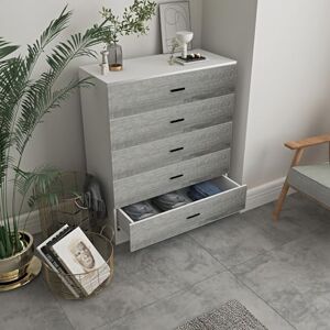 URBN Living - 4-5 Drawer Chest - White - AshGrey - Chest - Publicité URBN Living - 4-5 Drawer Chest - White - AshGrey - Chest - Publicité
