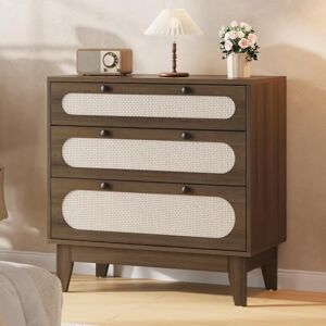Garvee Commode De Chambre en Rotin, Meuble De Rangement à 3 Tiroirs en Bois, Table De Chevet pour Chambre, Salon, Entrée - Publicité Garvee Commode De Chambre en Rotin, Meuble De Rangement à 3 Tiroirs en Bois, Table De Chevet pour Chambre, Salon, Entrée - Publicité