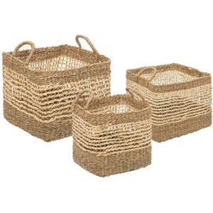 ATMOSPHERA CREATEUR D'INTERIEUR Atmosphera Set de 3 paniers carrés Roseau - Publicité ATMOSPHERA CREATEUR D'INTERIEUR Atmosphera Set de 3 paniers carrés Roseau - Publicité