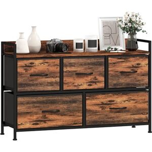 HOMCOM Commode avec 5 tiroirs en Tissu Pliables, Commode Chambre, Meuble de Rangement avec Plateau et Cadre en Acier, Style Industriel, pour Chambre, Salon, Dressing, Couloir, Brun Rustique - Publicité HOMCOM Commode avec 5 tiroirs en Tissu Pliables, Commode Chambre, Meuble de Rangement avec Plateau et Cadre en Acier, Style Industriel, pour Chambre, Salon, Dressing, Couloir, Brun Rustique - Publicité