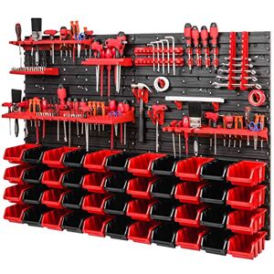 PAFEN Système de stockage 780 x 1 152 mm Étagère murale avec boîtes empilables 20 supports, 44 boîtes de rangement, 5 compartiments - Publicité PAFEN Système de stockage 780 x 1 152 mm Étagère murale avec boîtes empilables 20 supports, 44 boîtes de rangement, 5 compartiments - Publicité