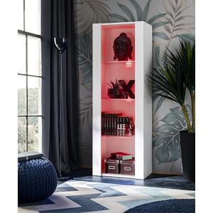 Komodee Vitrine Armoire Tivoli, Blanc/Blanc, Largeur 55cm x Hauteur 159cm x Profondeur 35cm,LED RGB, 3 étagères en Verre, pour Salon, Chambre, Entrée - Publicité Komodee Vitrine Armoire Tivoli, Blanc/Blanc, Largeur 55cm x Hauteur 159cm x Profondeur 35cm,LED RGB, 3 étagères en Verre, pour Salon, Chambre, Entrée - Publicité