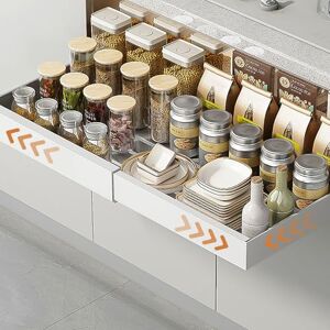 ASelected Organiseur de placard extractible, 42 à 68 cm, étagère de tiroir de rangement extensible avec film adhésif, organiseur coulissant pour cuisine, salon, maison, blanc - Publicité ASelected Organiseur de placard extractible, 42 à 68 cm, étagère de tiroir de rangement extensible avec film adhésif, organiseur coulissant pour cuisine, salon, maison, blanc - Publicité