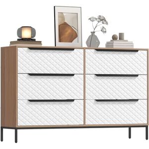 HOMCOM Commode à 6 tiroirs en Tissu, Commode de Chambre à Coucher, façades de tiroirs à Motifs de Diamants, Commode pour Salon, Bureau, Dressing, Naturel et Blanc - Publicité HOMCOM Commode à 6 tiroirs en Tissu, Commode de Chambre à Coucher, façades de tiroirs à Motifs de Diamants, Commode pour Salon, Bureau, Dressing, Naturel et Blanc - Publicité