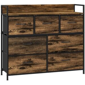 HOMCOM Commode 7 tiroirs Meuble de Rangement tiroir en Tissu Pliant Structure Acier Noir 98 x 29 x 85 cm, Chambre, entrée, Salon, Noir et Brun Rustique - Publicité HOMCOM Commode 7 tiroirs Meuble de Rangement tiroir en Tissu Pliant Structure Acier Noir 98 x 29 x 85 cm, Chambre, entrée, Salon, Noir et Brun Rustique - Publicité