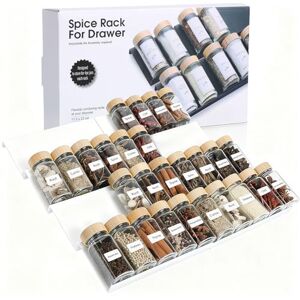 AiQInu Rangement Epices Cuisine 8PCS, Extensible de 23cm à 46cm Rangement Epices Tiroir, Insert de Tiroir à Épices, Ajustable pour Placards et Tiroirs Pour Sel, Épices, Vitamines - Publicité AiQInu Rangement Epices Cuisine 8PCS, Extensible de 23cm à 46cm Rangement Epices Tiroir, Insert de Tiroir à Épices, Ajustable pour Placards et Tiroirs Pour Sel, Épices, Vitamines - Publicité