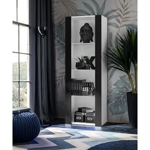 Komodee Vitrine Armoire Tivoli, Blanc/Noir, Largeur 55cm x Hauteur 159cm x Profondeur 35cm, sans LED, 3 étagères en Verre, pour Salon, Chambre, Entrée - Publicité Komodee Vitrine Armoire Tivoli, Blanc/Noir, Largeur 55cm x Hauteur 159cm x Profondeur 35cm, sans LED, 3 étagères en Verre, pour Salon, Chambre, Entrée - Publicité
