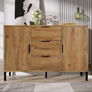 BTM Buffet de Salon, Commode avec 2 Portes et 3 tiroirs, Armoire Rangement, étagères réglables, Meuble bahut Salle a Manger pour Chambre, 120 x40x76cm, chêne Profond Bois - Publicité BTM Buffet de Salon, Commode avec 2 Portes et 3 tiroirs, Armoire Rangement, étagères réglables, Meuble bahut Salle a Manger pour Chambre, 120 x40x76cm, chêne Profond Bois - Publicité