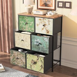 FEEOHOME Commode rétro avec 6 tiroirs, Buffet avec Cadre en métal et tiroirs en Tissu, Armoire Rustique idéale pour la Chambre à Coucher, Le Salon, la Cuisine - Publicité FEEOHOME Commode rétro avec 6 tiroirs, Buffet avec Cadre en métal et tiroirs en Tissu, Armoire Rustique idéale pour la Chambre à Coucher, Le Salon, la Cuisine - Publicité