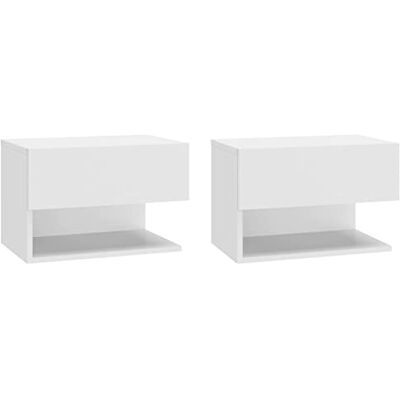 vidaXL 2X Tables de Chevet Murales Tables de Nuit Flottantes Armoires de Chevet Suspendues Armoires de Lit Meuble de Chambre Blanc - Publicité vidaXL 2X Tables de Chevet Murales Tables de Nuit Flottantes Armoires de Chevet Suspendues Armoires de Lit Meuble de Chambre Blanc - Publicité