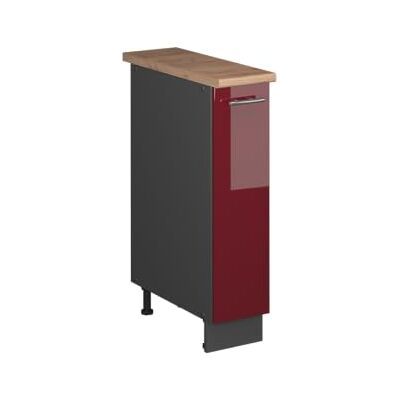 Vicco Meuble de Cuisine Fame-Line, Rouge Bordeaux Haute Brillance/Anthracite, 20cm, PT Chêne, à Combiner avec d'autres modules de la série Fame-Line - Publicité Vicco Meuble de Cuisine Fame-Line, Rouge Bordeaux Haute Brillance/Anthracite, 20cm, PT Chêne, à Combiner avec d'autres modules de la série Fame-Line - Publicité