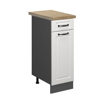 Vicco Meuble Cuisine R-Line, Blanc Campagne, 30cm, PT Chêne, pour Une Combinaison Libre au Sein de systèmes de Cuisine modulaires - Publicité Vicco Meuble Cuisine R-Line, Blanc Campagne, 30cm, PT Chêne, pour Une Combinaison Libre au Sein de systèmes de Cuisine modulaires - Publicité