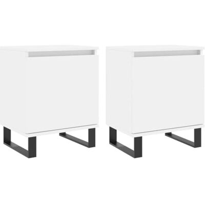 vidaXL Tables de Chevet 2 pcs, Armoires de Nuit avec Compartiments, Armoires de Lit avec Rangement, Meubles de Chambre à Coucher, Blanc Bois d'Ingénierie - Publicité vidaXL Tables de Chevet 2 pcs, Armoires de Nuit avec Compartiments, Armoires de Lit avec Rangement, Meubles de Chambre à Coucher, Blanc Bois d'Ingénierie - Publicité