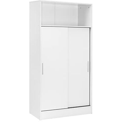 Pegane - Armoire 2 portes coulissantes 4 étagères - Garde-robe - Publicité Pegane - Armoire 2 portes coulissantes 4 étagères - Garde-robe - Publicité