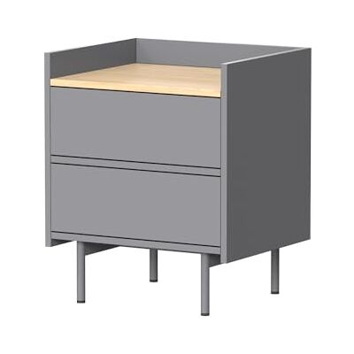 Vicco Table de Chevet Velina, Gris, 48x58cm avec 2 tiroirs, pour Le Rangement de Livres et d’Objets du Quotidien - Publicité Vicco Table de Chevet Velina, Gris, 48x58cm avec 2 tiroirs, pour Le Rangement de Livres et d’Objets du Quotidien - Publicité