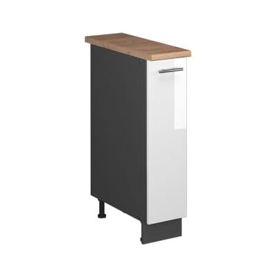 Vicco Meuble de Cuisine Fame-Line, Blanc Haute Brillance/Anthracite, 20cm, PT Chêne, à Combiner avec d'autres modules de la série Fame-Line - Publicité Vicco Meuble de Cuisine Fame-Line, Blanc Haute Brillance/Anthracite, 20cm, PT Chêne, à Combiner avec d'autres modules de la série Fame-Line - Publicité