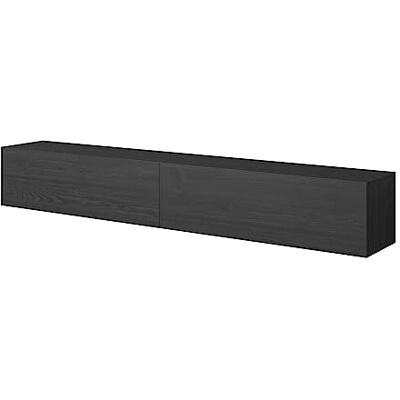 Selsey Meuble TV Armoire De Télévision 200 cm Suspendu Salle De Séjour Chambre À Coucher Frêne Noir Bisira - Publicité Selsey Meuble TV Armoire De Télévision 200 cm Suspendu Salle De Séjour Chambre À Coucher Frêne Noir Bisira - Publicité