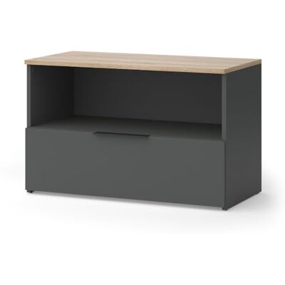 Vicco Commode Wido, Anthracite/Sonoma, 80x50cm avec 1 Compartiment fermé, Convient au Rangement des Articles ménagers - Publicité Vicco Commode Wido, Anthracite/Sonoma, 80x50cm avec 1 Compartiment fermé, Convient au Rangement des Articles ménagers - Publicité