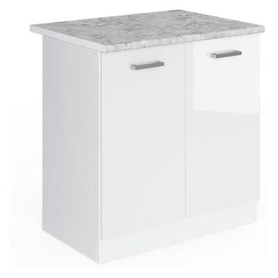 Vicco Meuble sous lavabo R-Line - 80 cm, Blanc brillant, 2 portes - Publicité Vicco Meuble sous lavabo R-Line - 80 cm, Blanc brillant, 2 portes - Publicité